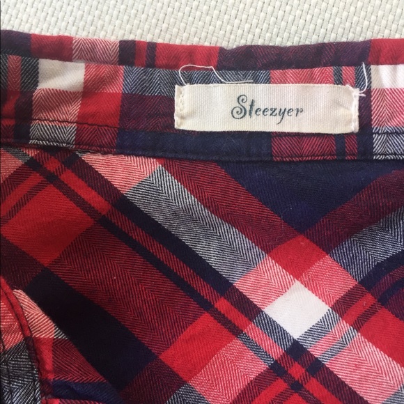 3/4 sleeve plaid button up - Picture 2 of 2